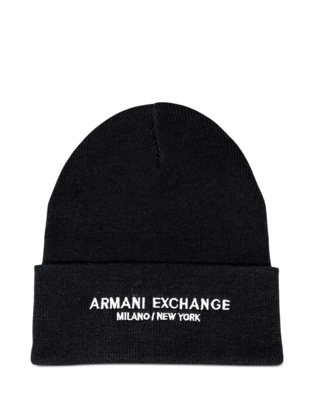 Armani Exchange logo-embroidered beanie hat - Nero