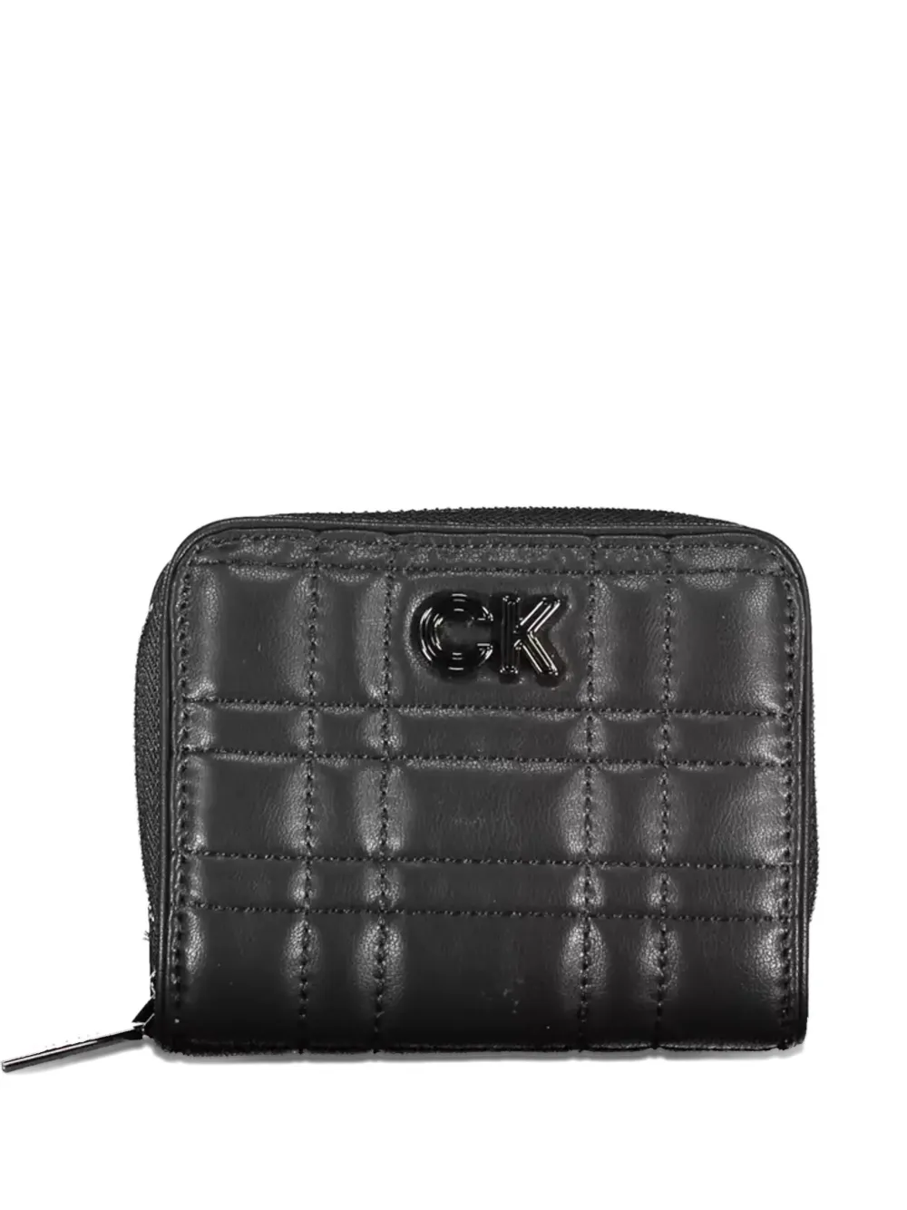 Calvin Klein quilted logo-plaque wallet - Nero