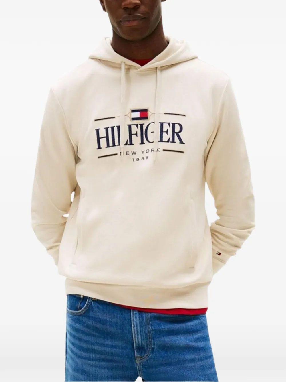 Tommy Hilfiger logo-print hoodie - Toni neutri