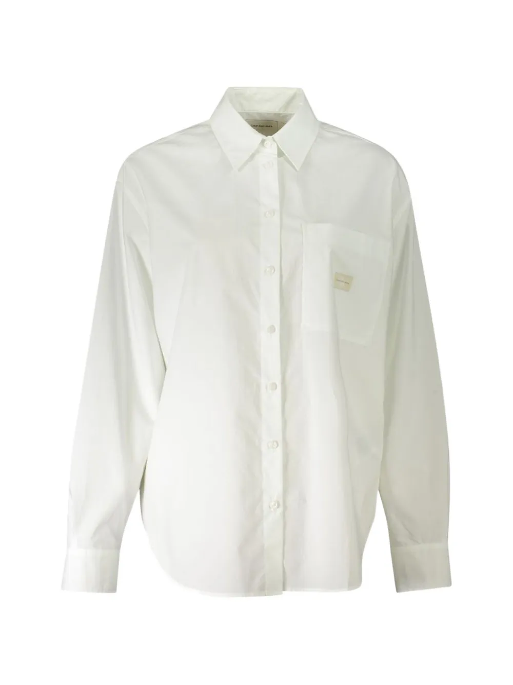 Calvin Klein logo-patch button-down shirt - Weiß