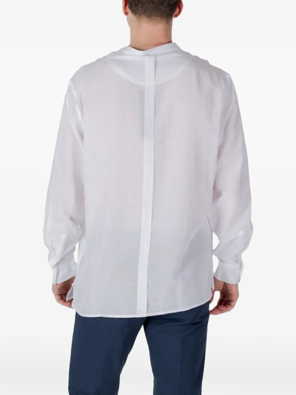 Antony Morato T-shirt met bandkraag en knopenbies Wit