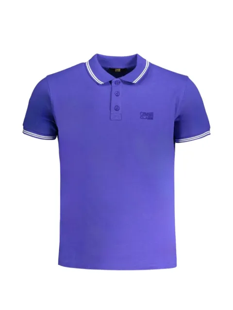 Cavalli Class logo-embroidered ribbed-trim polo shirt