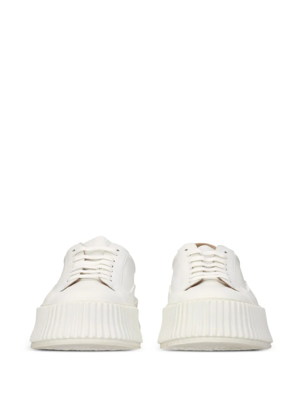 Jil Sander platform leather sneakers Wit