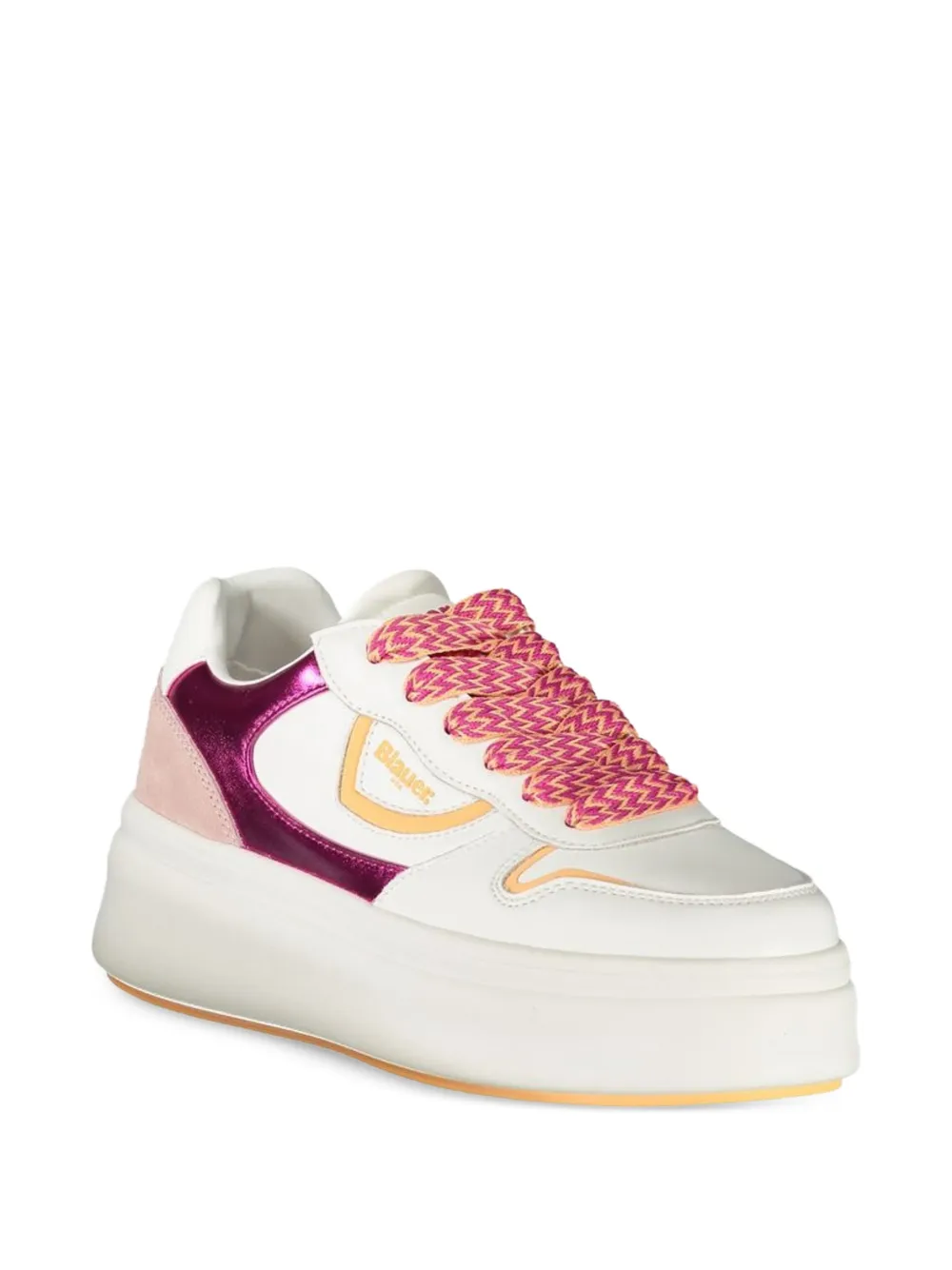 Blauer platform leather sneakers Wit