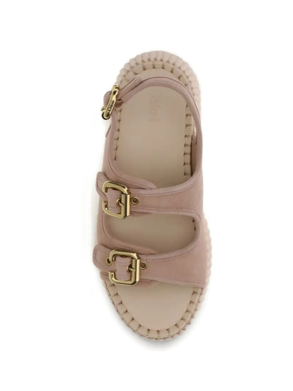 Chloé Nama wedge sandals Roze