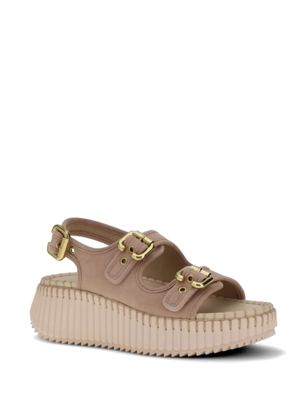 Chloé Nama wedge sandals Roze
