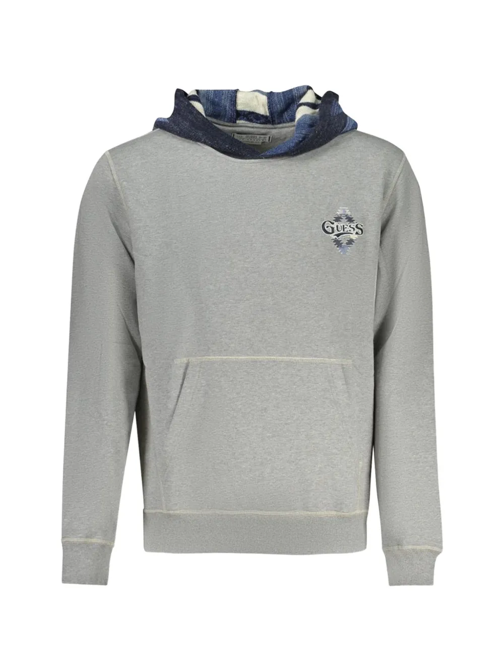 GUESS USA logo-embroidered hoodie - Grau