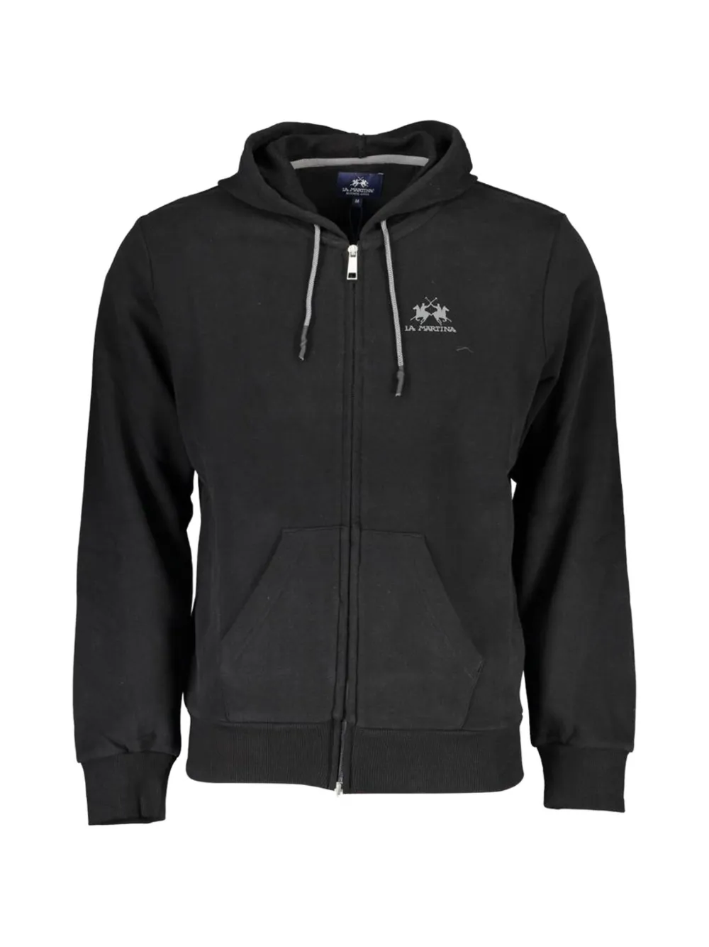 La Martina logo-embroidered zip-up hoodie - Nero