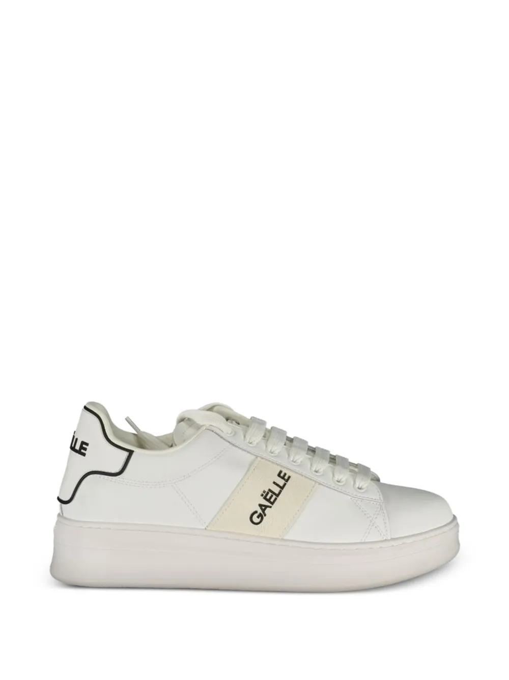 Gaelle logo-print lace-up sneakers - Bianco