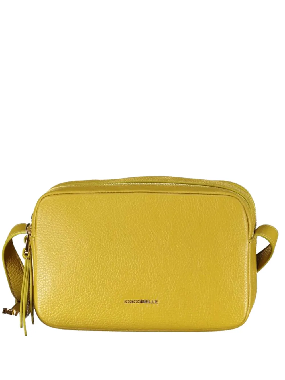 Coccinelle logo-lettering leather crossbody bag - Giallo