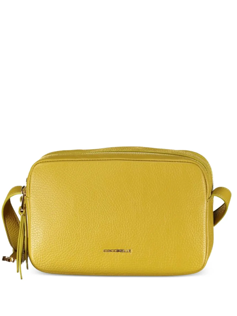 Coccinelle logo-lettering leather crossbody bag - Giallo