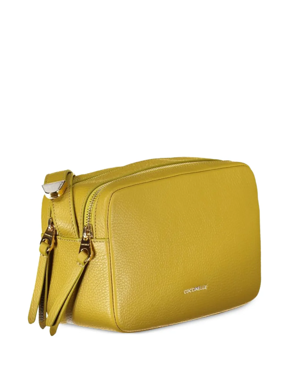 Coccinelle Leren crossbodytas met logo Geel