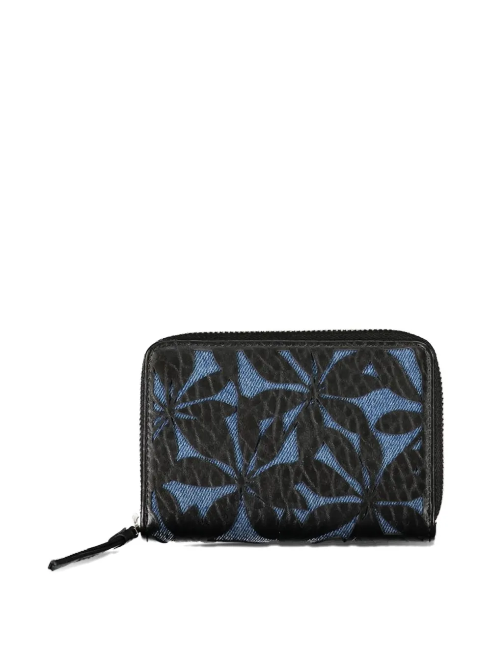Desigual floral-pattern denim-detail wallet - Nero