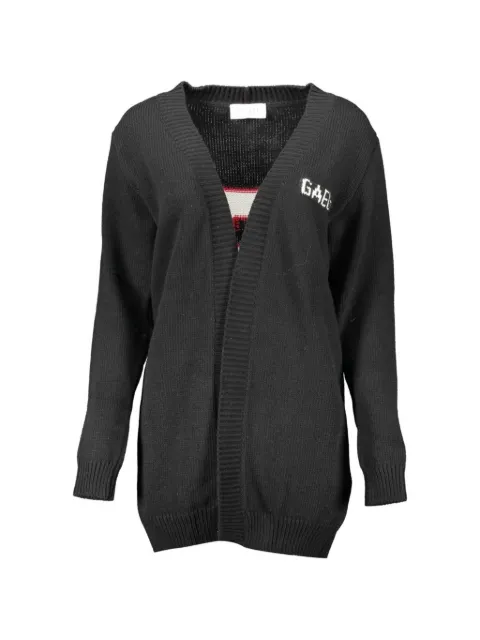 Gaelle distressed logo cardigan