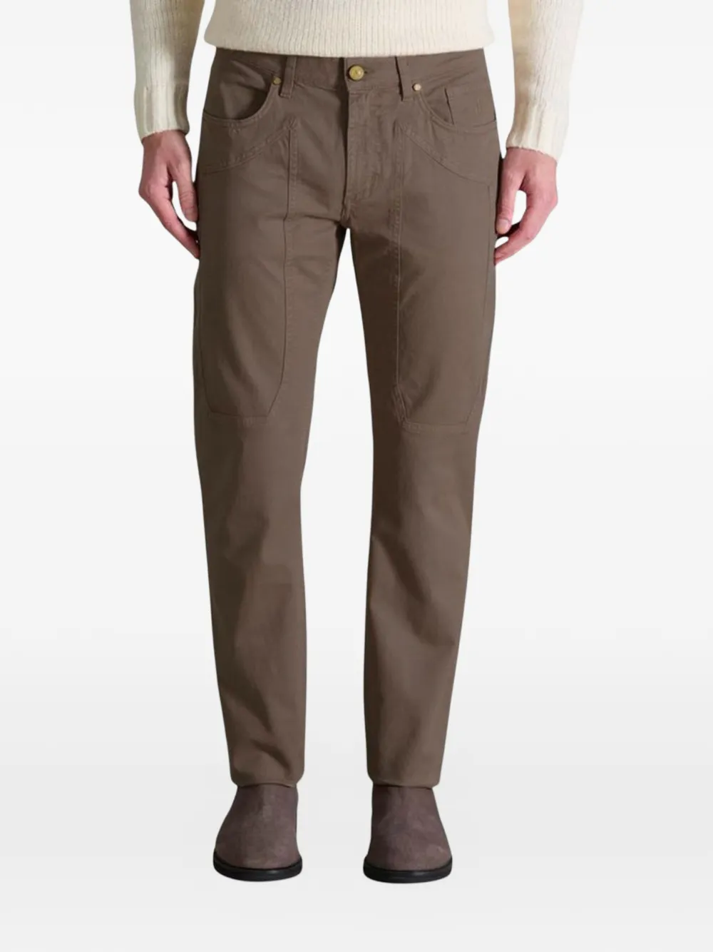 JECKERSON button-up straight-leg trousers - Marrone