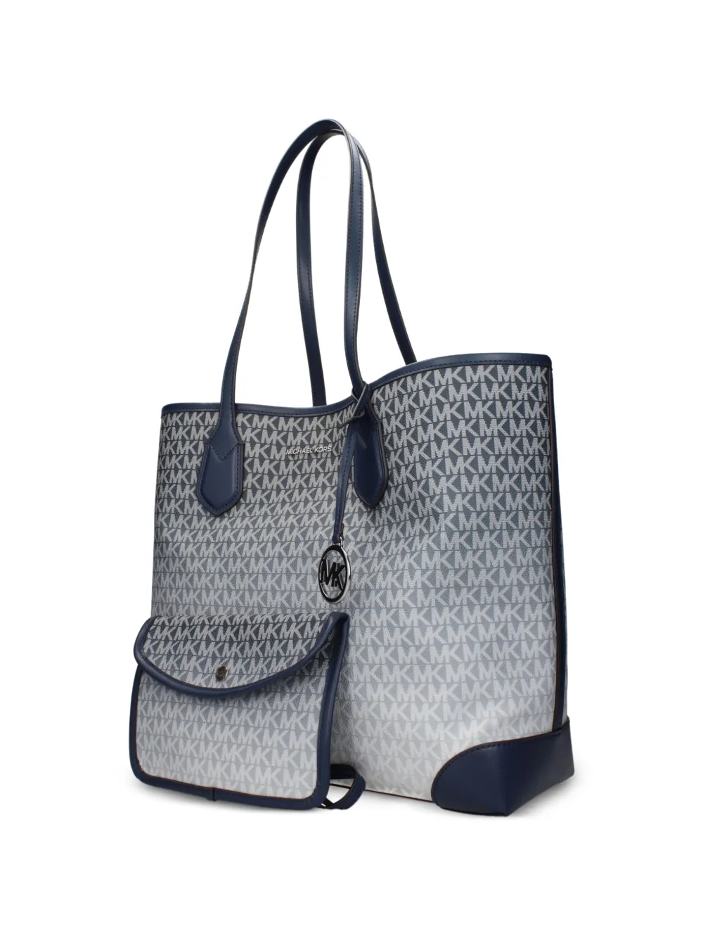 Michael Kors Eva grote schoudertas met monogram Blauw