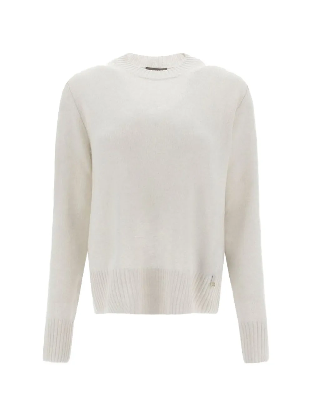 Herno ribbed-trim cashmere sweater - Bianco