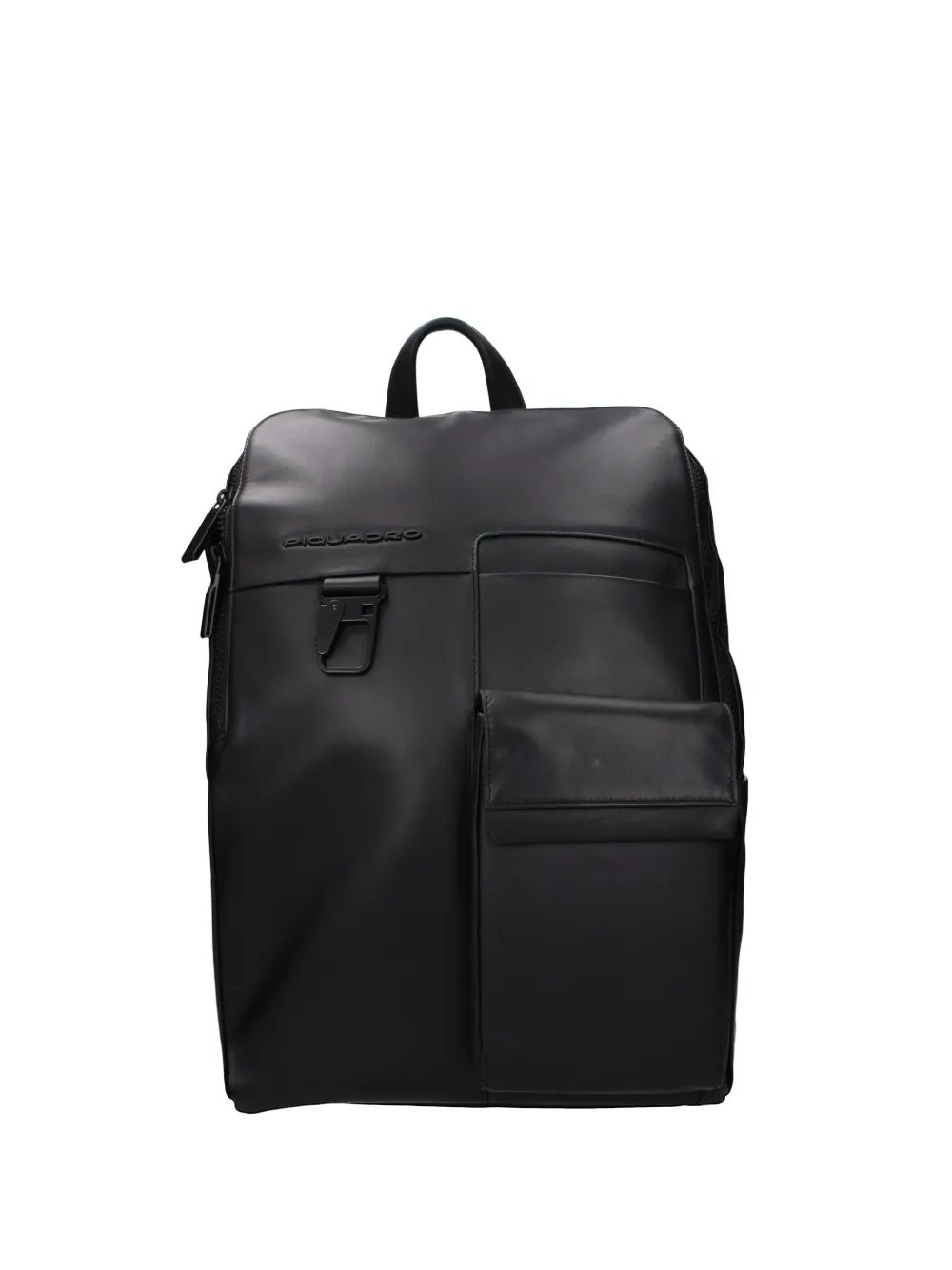 PIQUADRO debossed-logo leather backpack - Nero