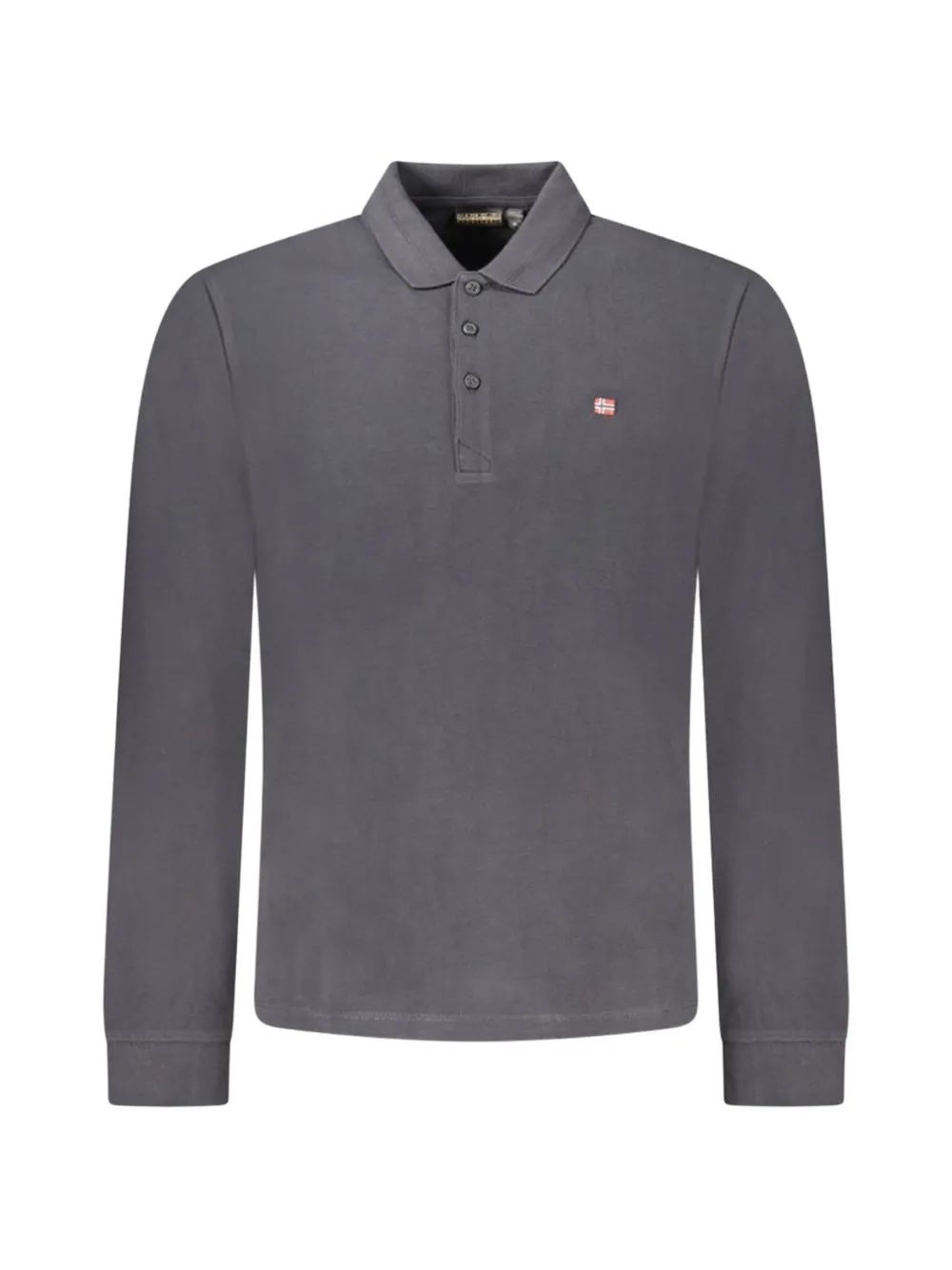 Napapijri long-sleeve logo-embroidered polo shirt - Grigio