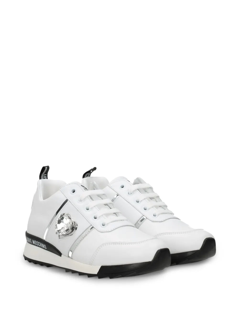 Love Moschino lace-up round-toe sneakers Wit
