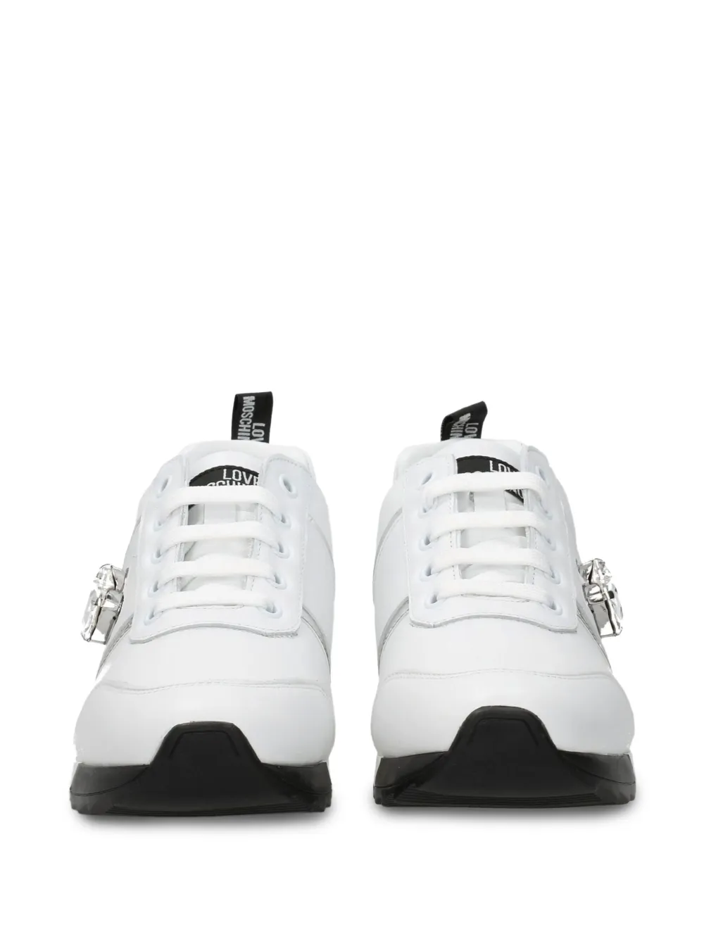Love Moschino lace-up round-toe sneakers Wit