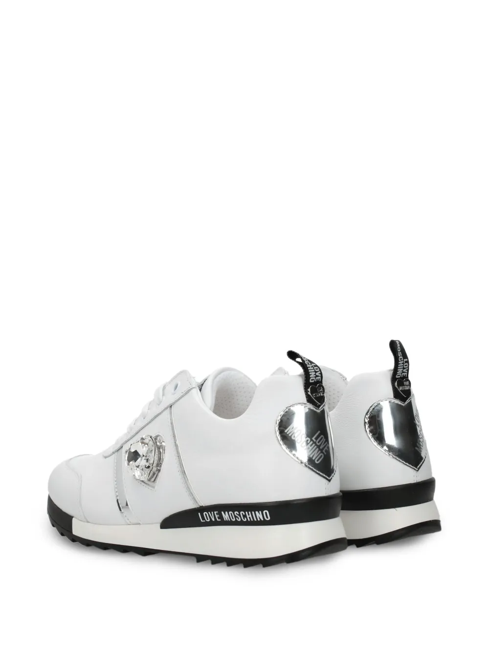 Love Moschino lace-up round-toe sneakers Wit