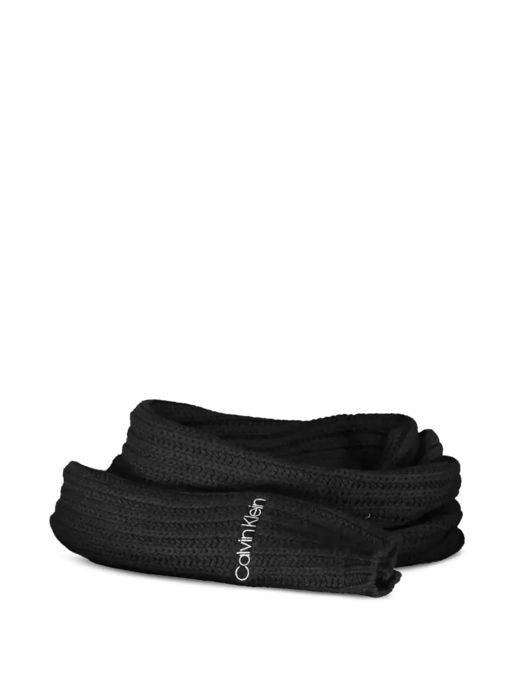 Calvin Klein Ribgebreide sjaal Zwart