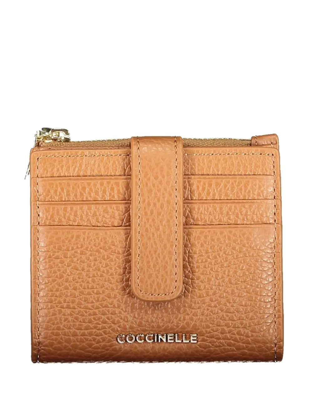 Coccinelle pebbled leather bifold wallet - Marrone