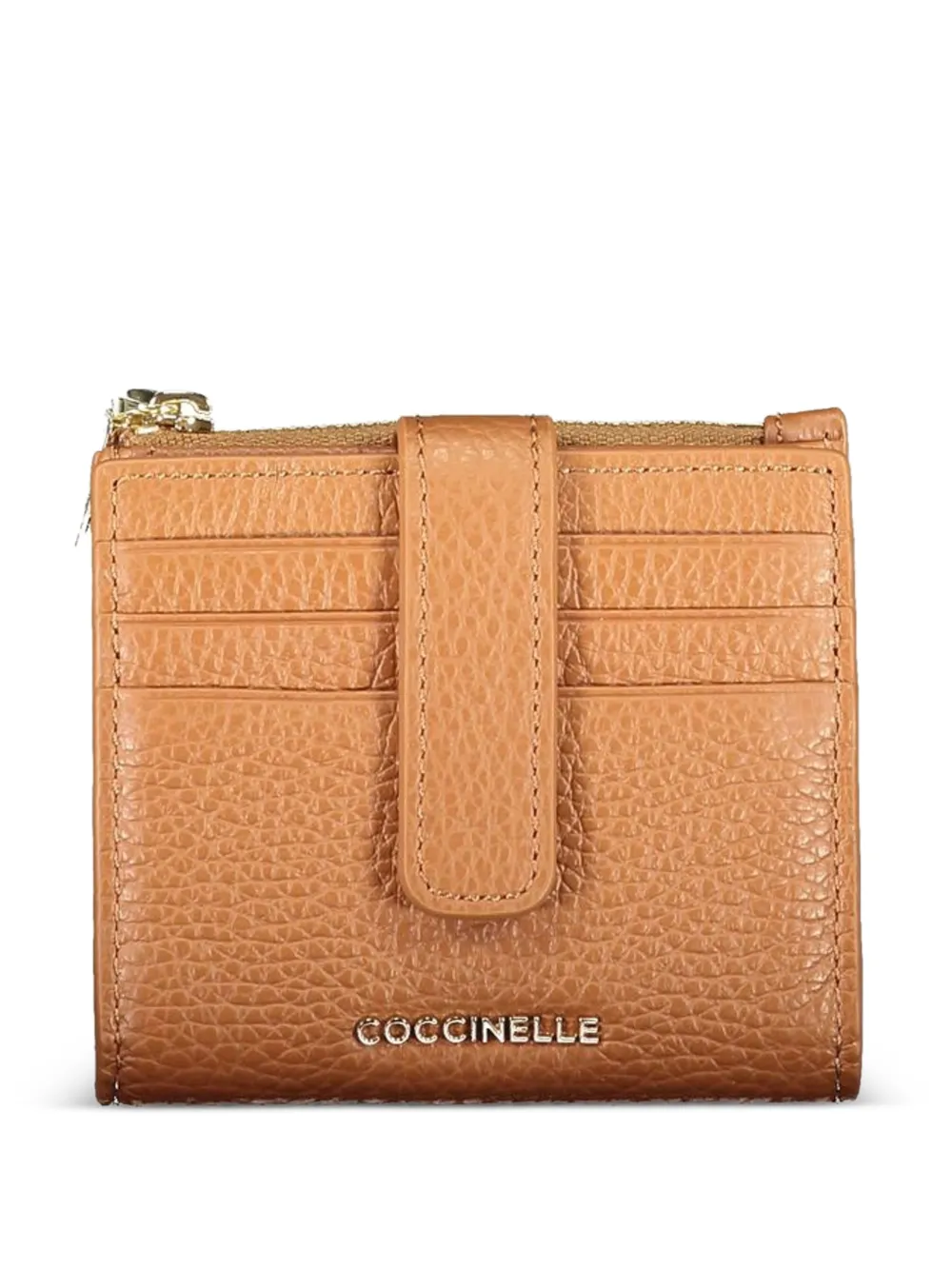 Coccinelle pebbled leather bifold wallet - Marrone