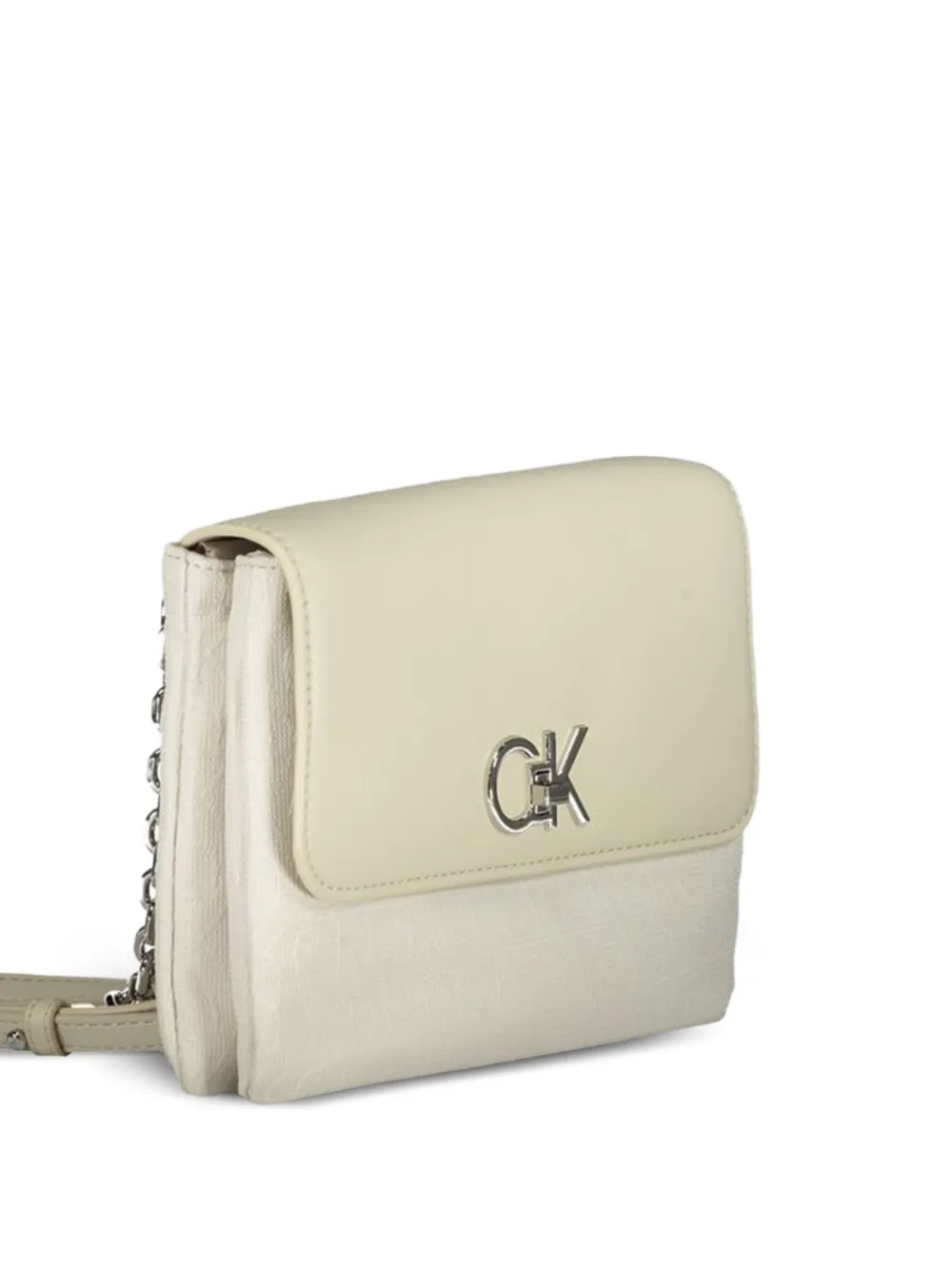 Calvin Klein Shopper met kettingband en logo-jacquard Beige