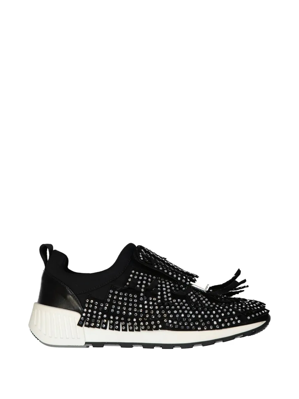 Sergio Rossi sr1 crystal-embellished fringed sneakers - Nero