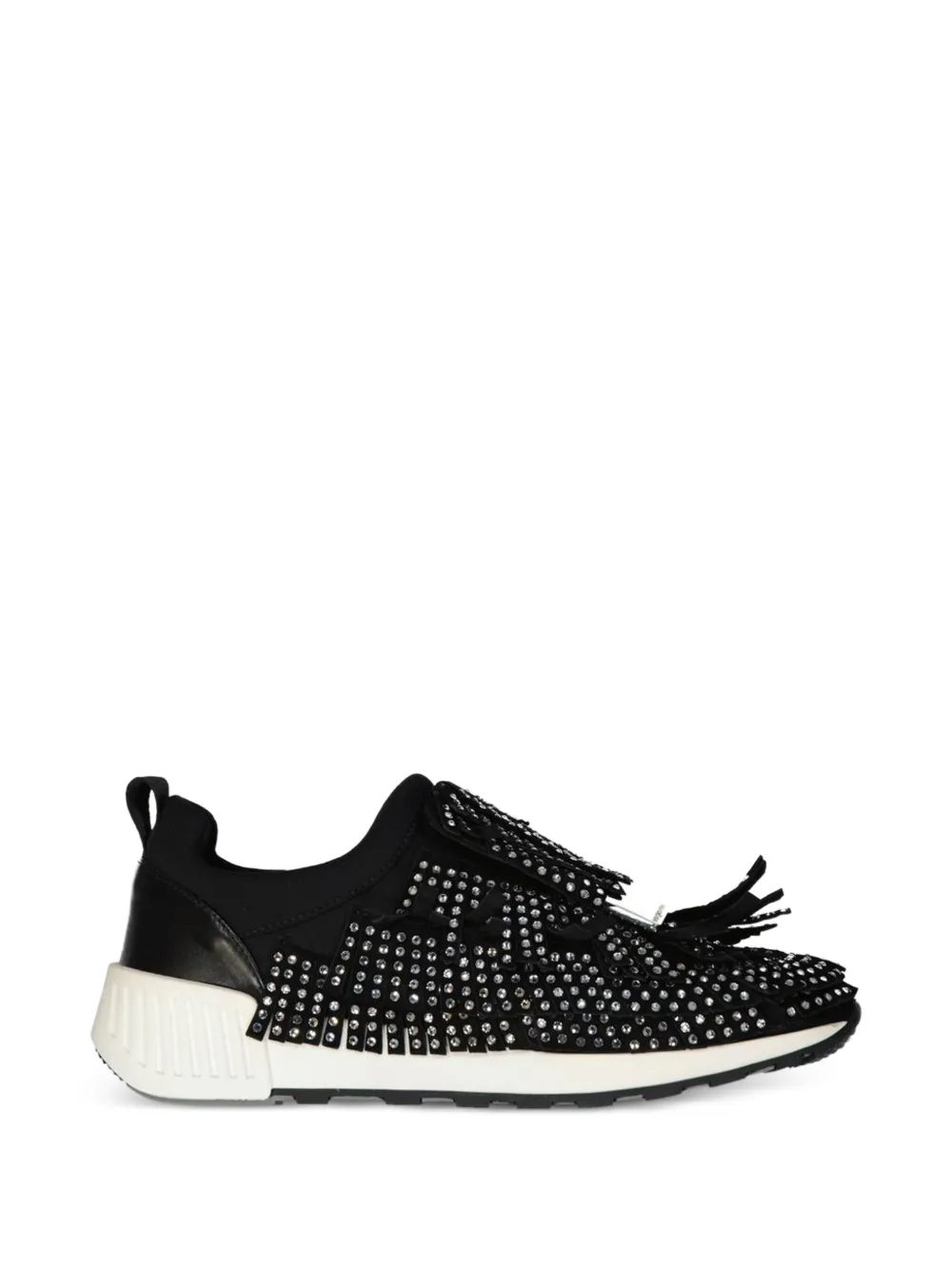 Sergio Rossi sr1 crystal-embellished fringed sneakers - Schwarz