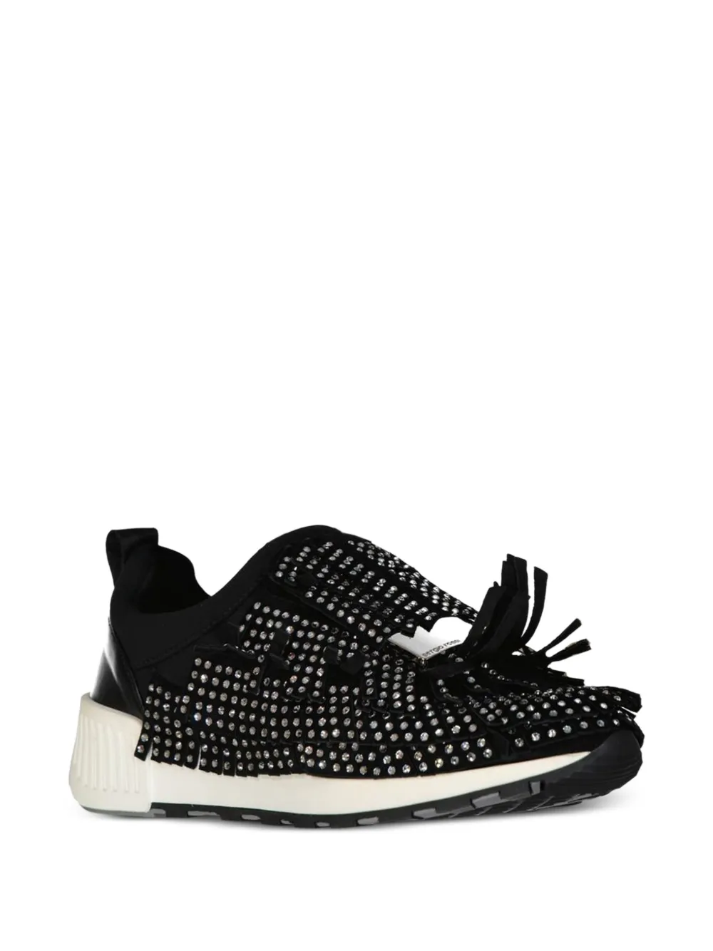 Sergio Rossi sr1 crystal-embellished fringed sneakers Zwart