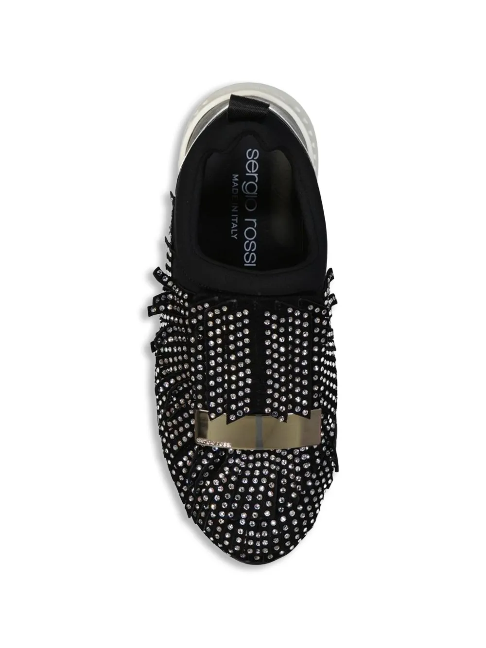 Sergio Rossi sr1 crystal-embellished fringed sneakers Zwart