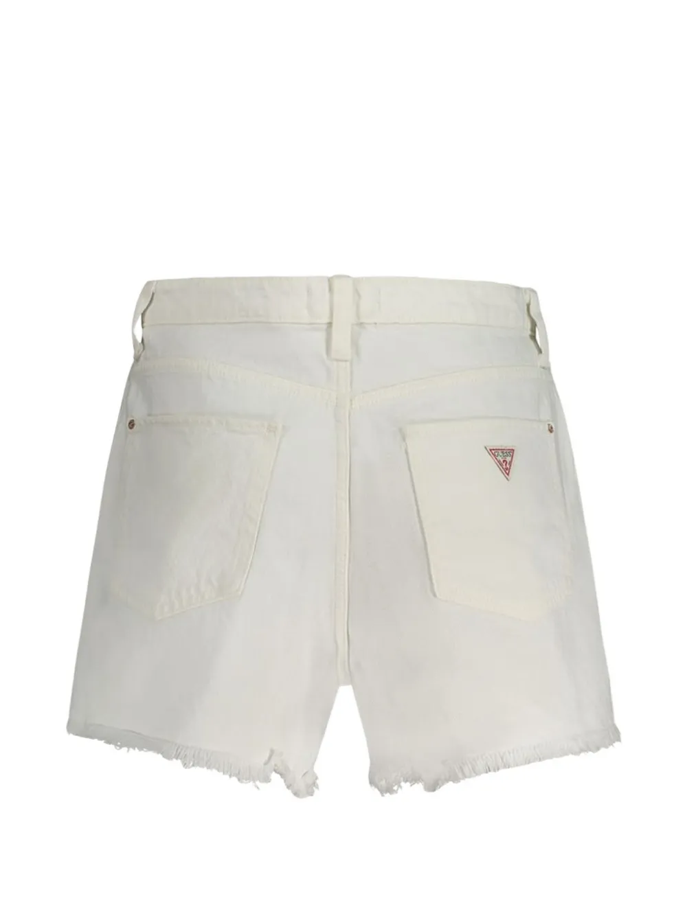 GUESS USA Gerafelde mini-shorts met franje Wit