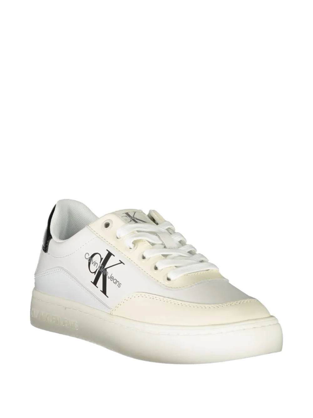 Calvin Klein monogram lace-up sneakers Wit