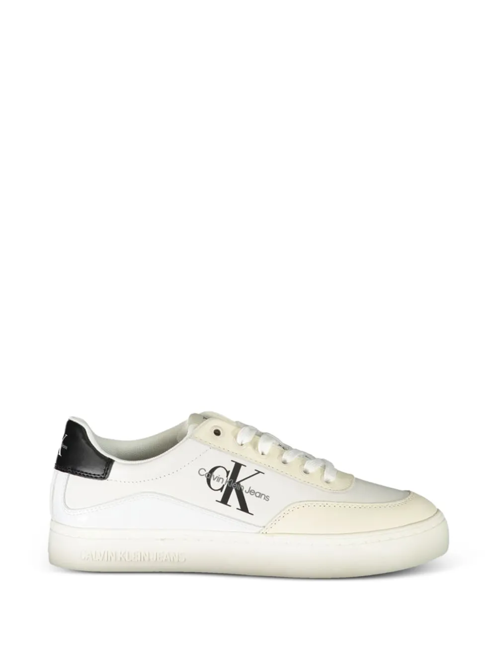 Calvin Klein monogram lace-up sneakers - Weiß