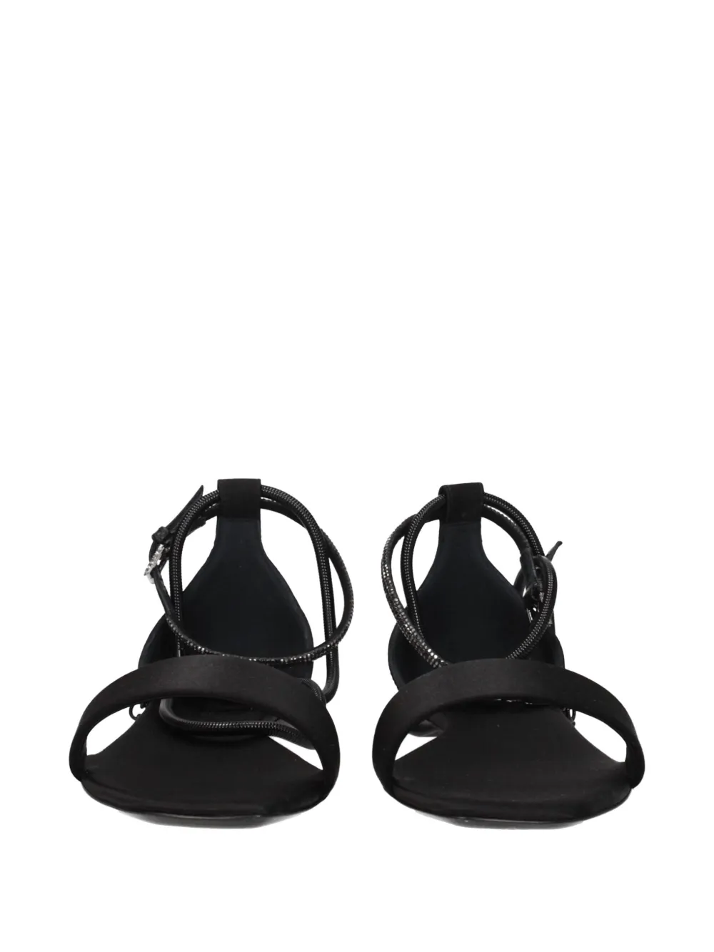 Max Mara crystal-embellished satin sandals Zwart