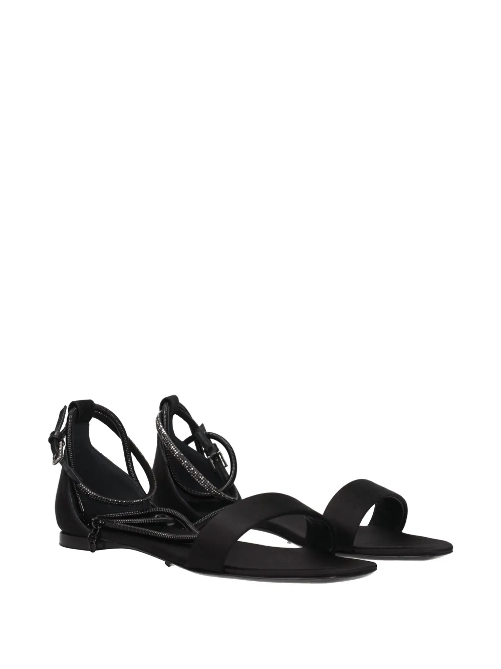 Max Mara crystal-embellished satin sandals Zwart