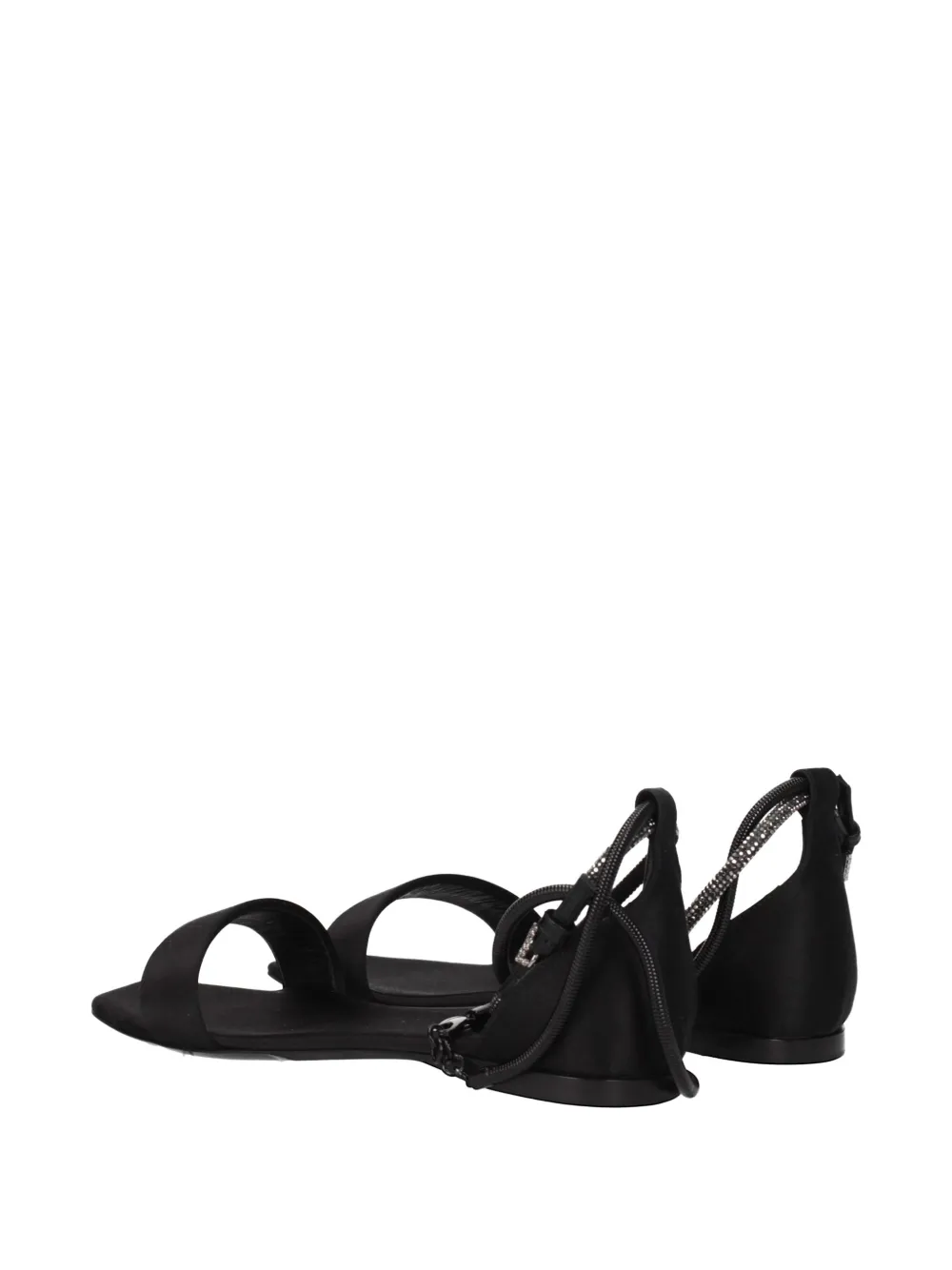 Max Mara crystal-embellished satin sandals Zwart
