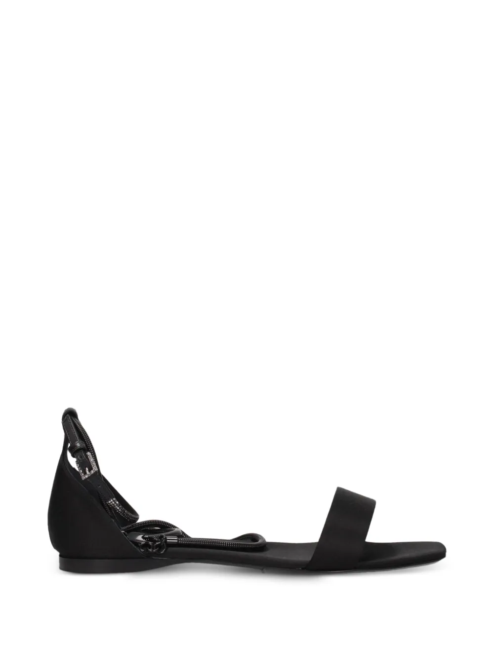 Max Mara crystal-embellished satin sandals - Black