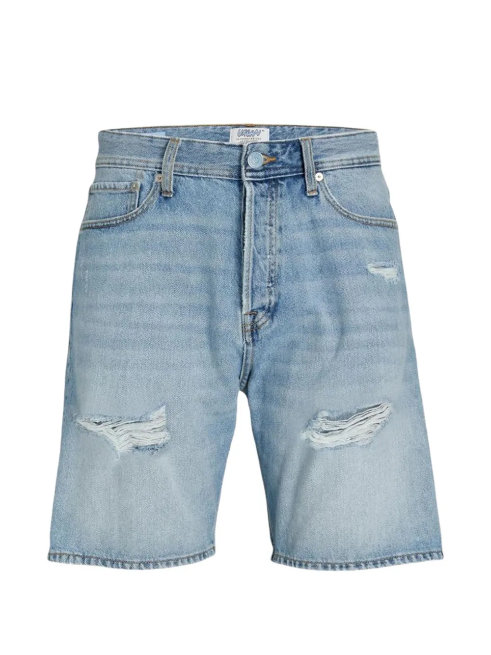 r.d.d. by jack jones distressed light-wash shorts - Blu