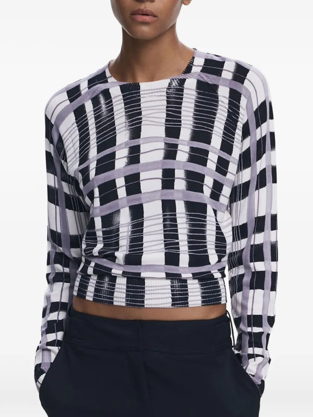 Desigual plaid-pattern sweater - Bianco