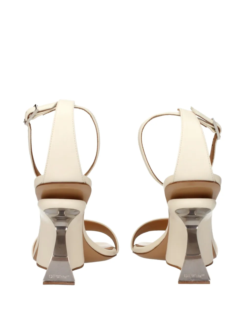 Off-White Jug sculpted-heel leather sandals Beige