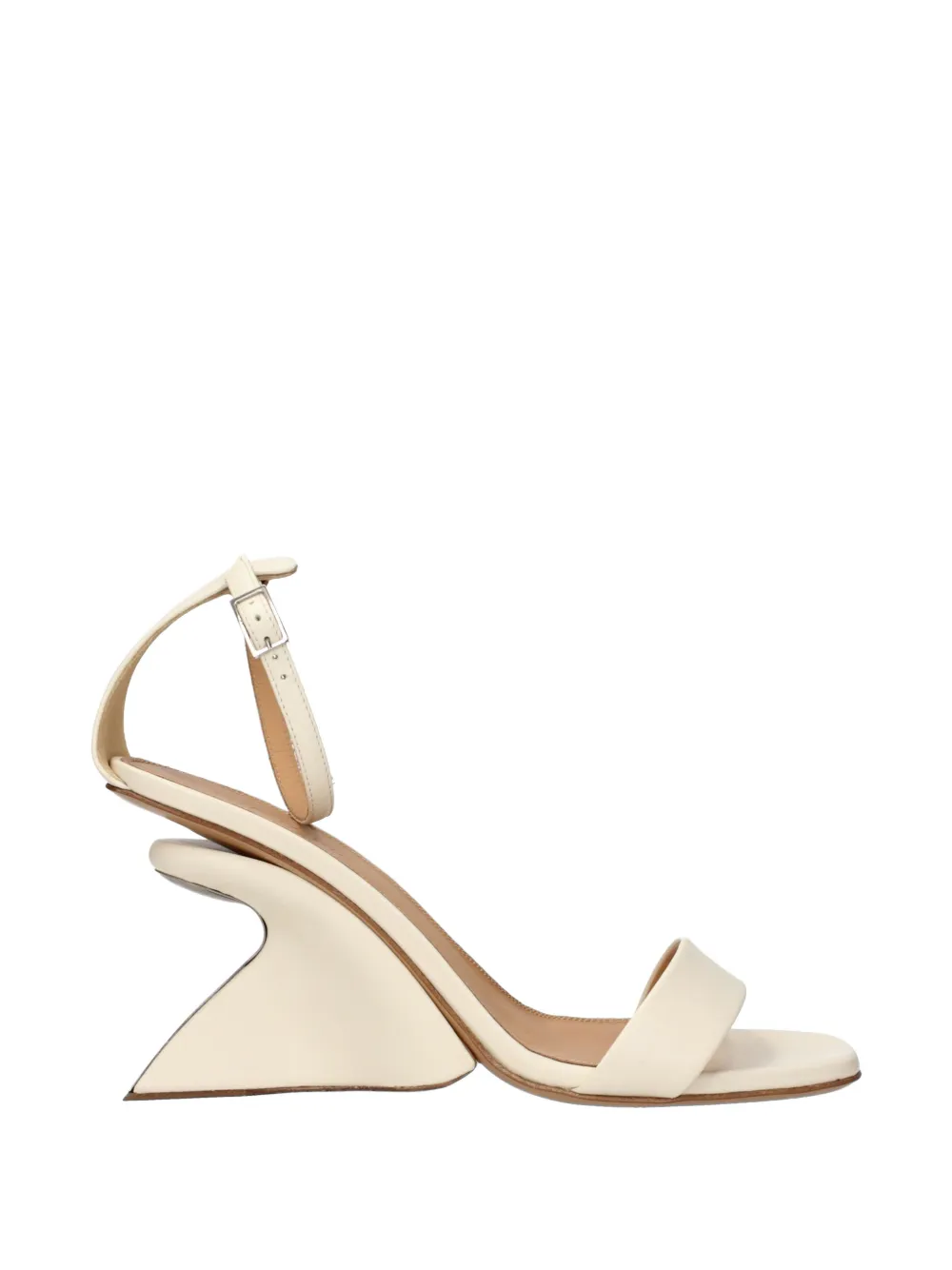Off-white Jug Sculpted-heel Leather Sandals In Nude
