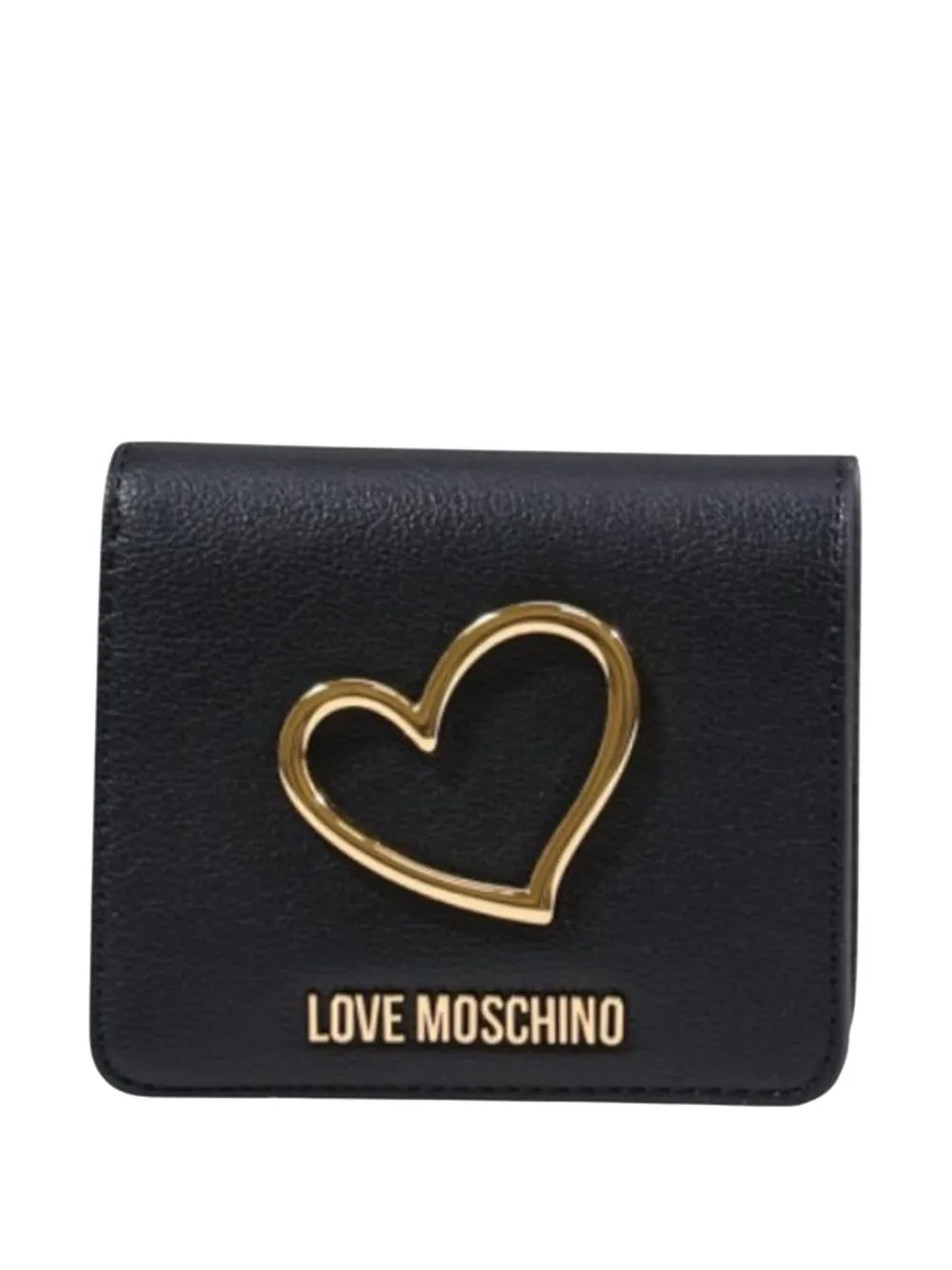 Love Moschino heart-plaque logo-lettering wallet - Nero