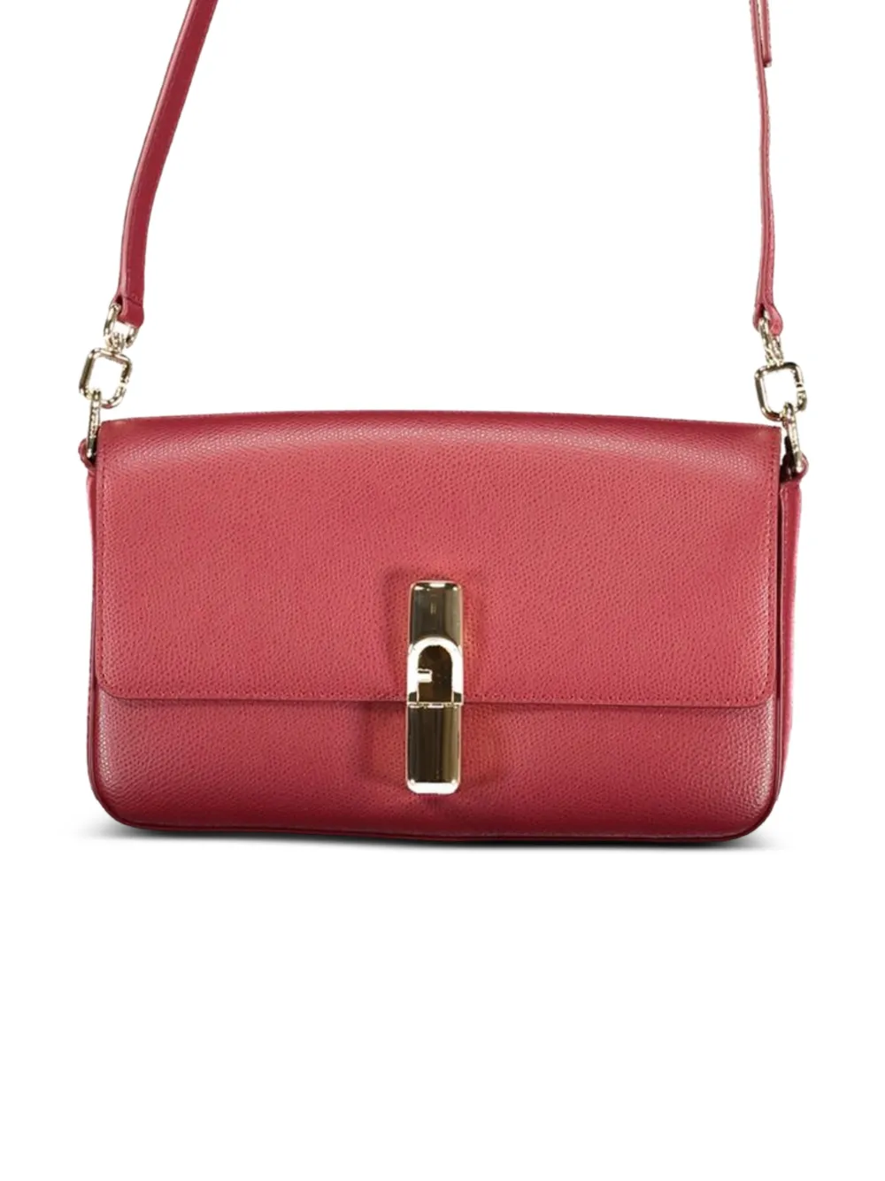 Furla Iride grained leather cross body bag - Rot
