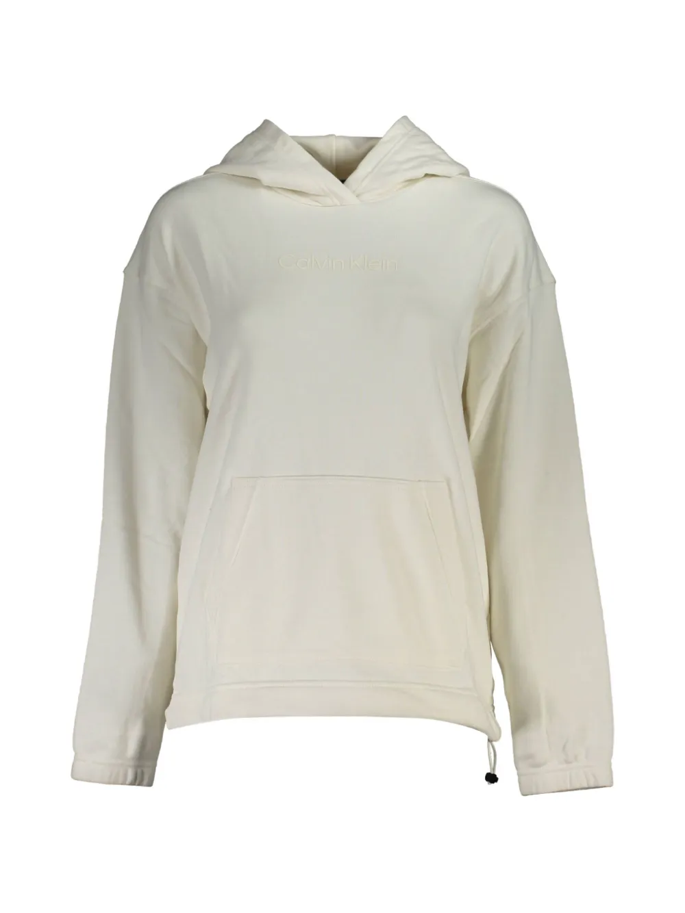 Calvin Klein embroidered-logo cotton hoodie - Nude