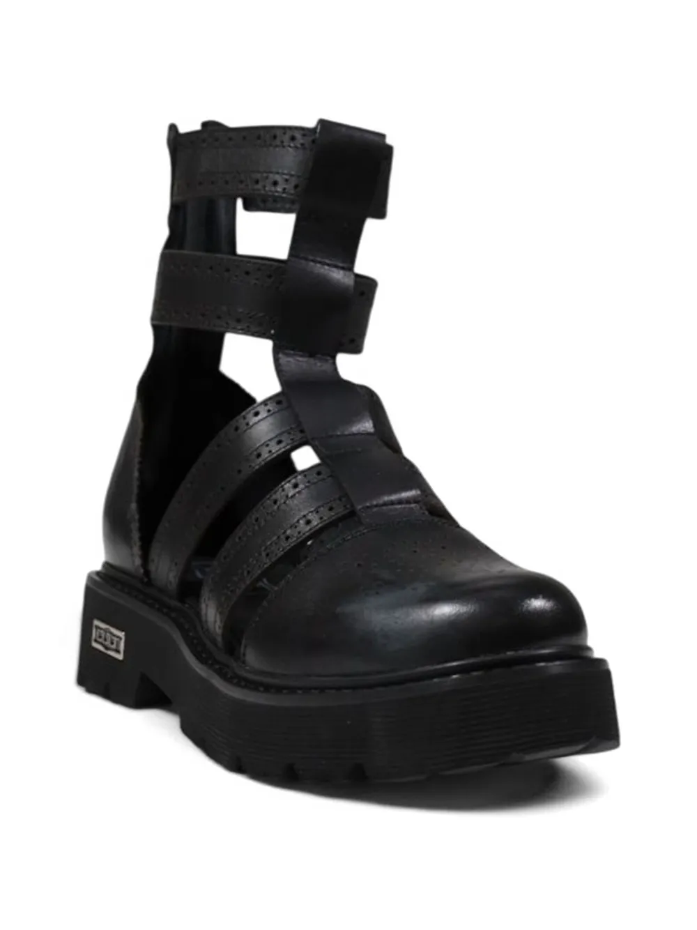 Cult brogue-detail platform sandals Zwart