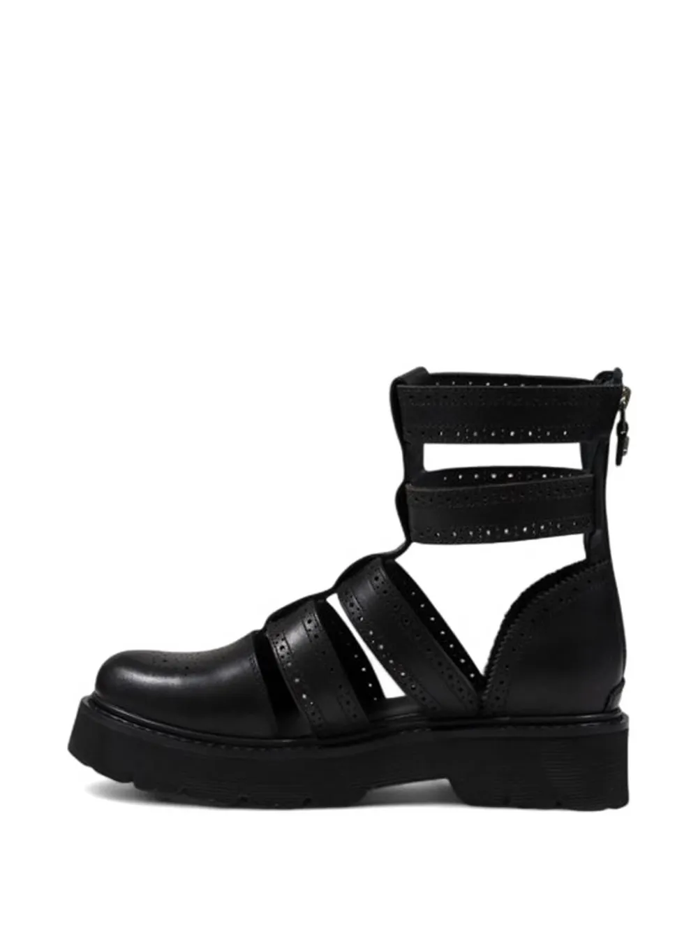 Cult brogue-detail platform sandals Zwart